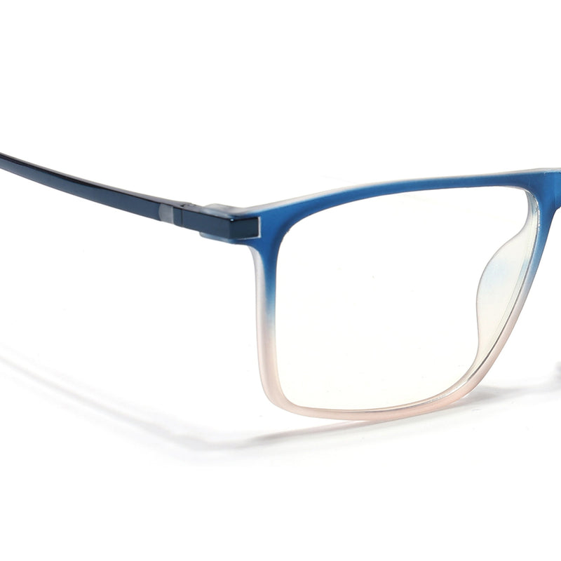 Eyejack Domino Blue & Brown Rectangle Eyeglasses for Men & Women (TR1006FCL1699-C14)