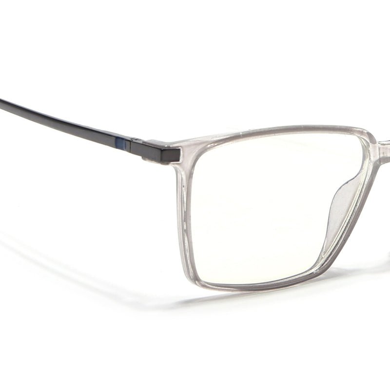 Eyejack Domino Transparent Square Eyeglasses for Men & Women (TR1007FCL1702-C3)