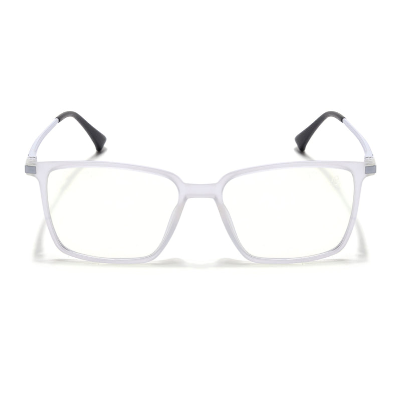 Eyejack Domino Matt Transparent Square Eyeglasses for Men & Women (TR1007FCL1703-C4)