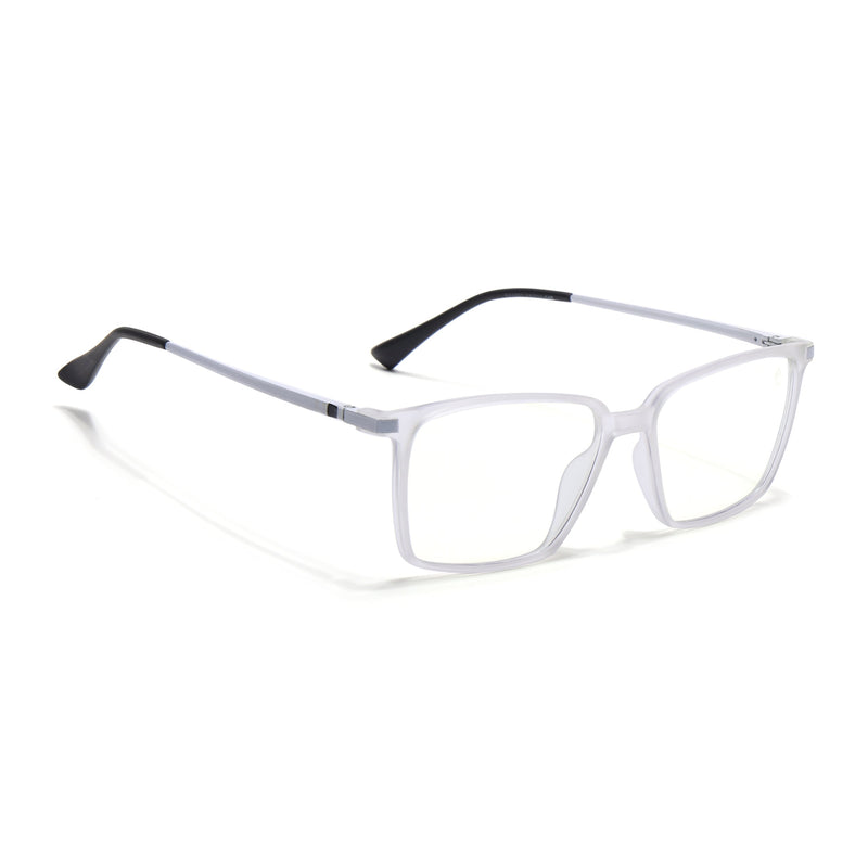 Eyejack Domino Matt Transparent Square Eyeglasses for Men & Women (TR1007FCL1703-C4)