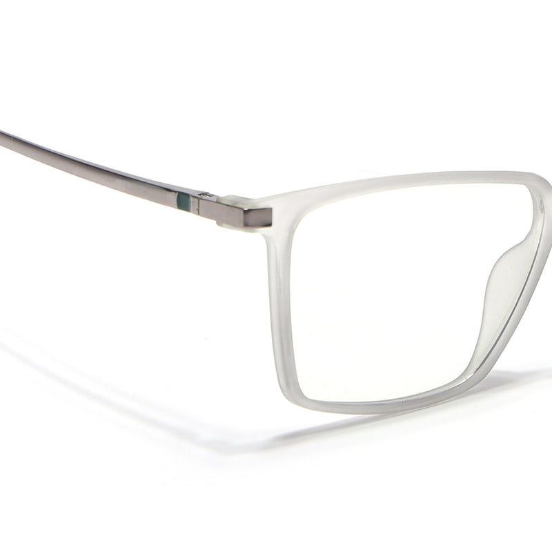 Eyejack Domino Matt Grey Square Eyeglasses for Men & Women (TR1007FCL1705-C6)