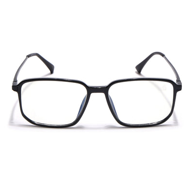 Eyejack Domino Shine Black Rectangle Eyeglasses for Men & Women (TR1008FCL1714-C1)