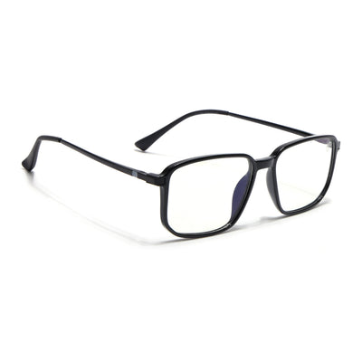 Eyejack Domino Shine Black Rectangle Eyeglasses for Men & Women (TR1008FCL1714-C1)