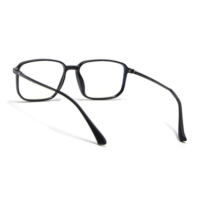 Eyejack Domino Shine Black Rectangle Eyeglasses for Men & Women (TR1008FCL1714-C1)