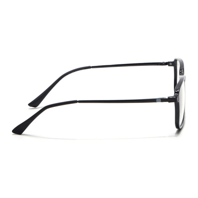 Eyejack Domino Shine Black Rectangle Eyeglasses for Men & Women (TR1008FCL1714-C1)