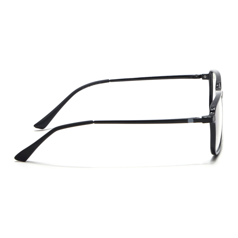 Eyejack Domino Shine Black Rectangle Eyeglasses for Men & Women (TR1008FCL1714-C1)