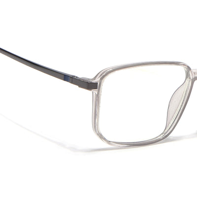 Eyejack Domino Transparent Rectangle Eyeglasses for Men & Women (TR1008FCL1716-C3)