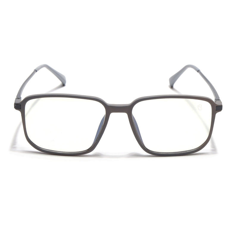 Eyejack Domino Grey Rectangle Eyeglasses for Men & Women (TR1008FCL1718-C5)