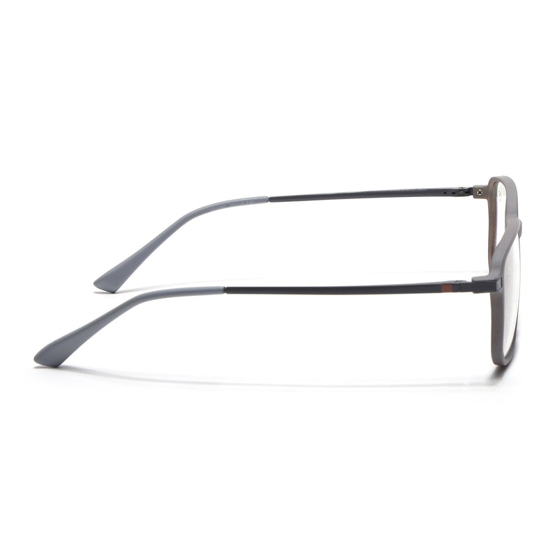Eyejack Domino Grey Rectangle Eyeglasses for Men & Women (TR1008FCL1718-C5)