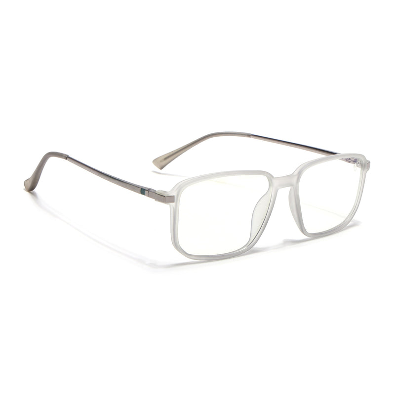 Eyejack Domino Matt Grey Rectangle Eyeglasses for Men & Women (TR1008FCL1719-C6)