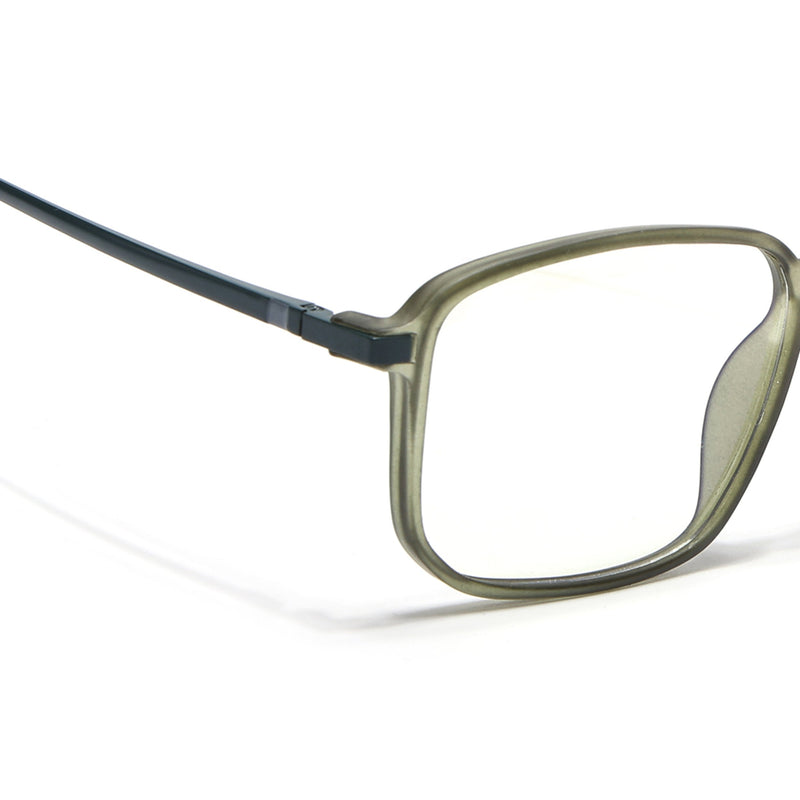 Eyejack Domino Olive Rectangle Eyeglasses for Men & Women (TR1008FCL1720-C7)