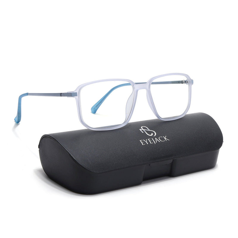 Eyejack Domino Light Purple Rectangle Eyeglasses for Men & Women (TR1008FCL1722-C9)