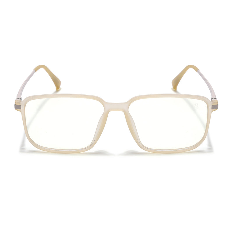 Eyejack Domino Yellow Rectangle Eyeglasses for Men & Women (TR1008FCL1725-C12)