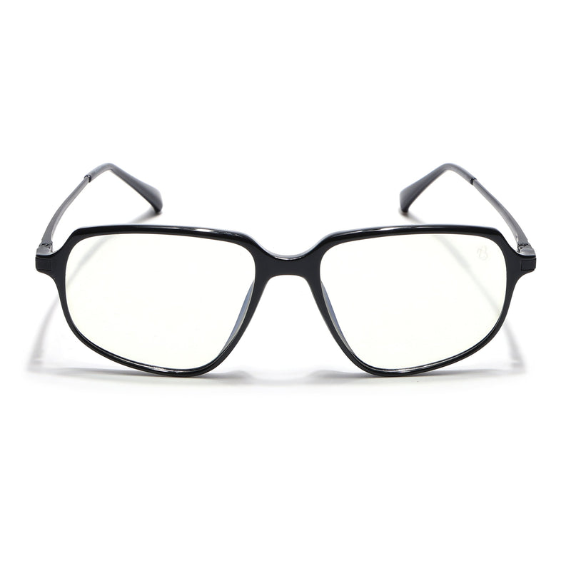 Eyejack Domino Shine Black Square Eyeglasses for Men & Women (TR1009FCL1728-C1)