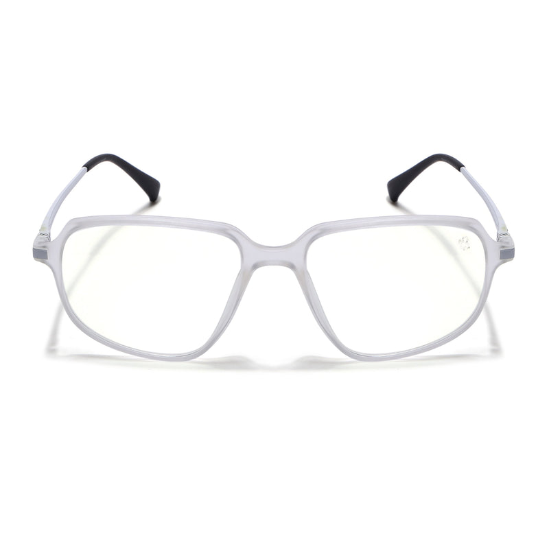 Eyejack Domino Matt Transparent Square Eyeglasses for Men & Women (TR1009FCL1731-C4)