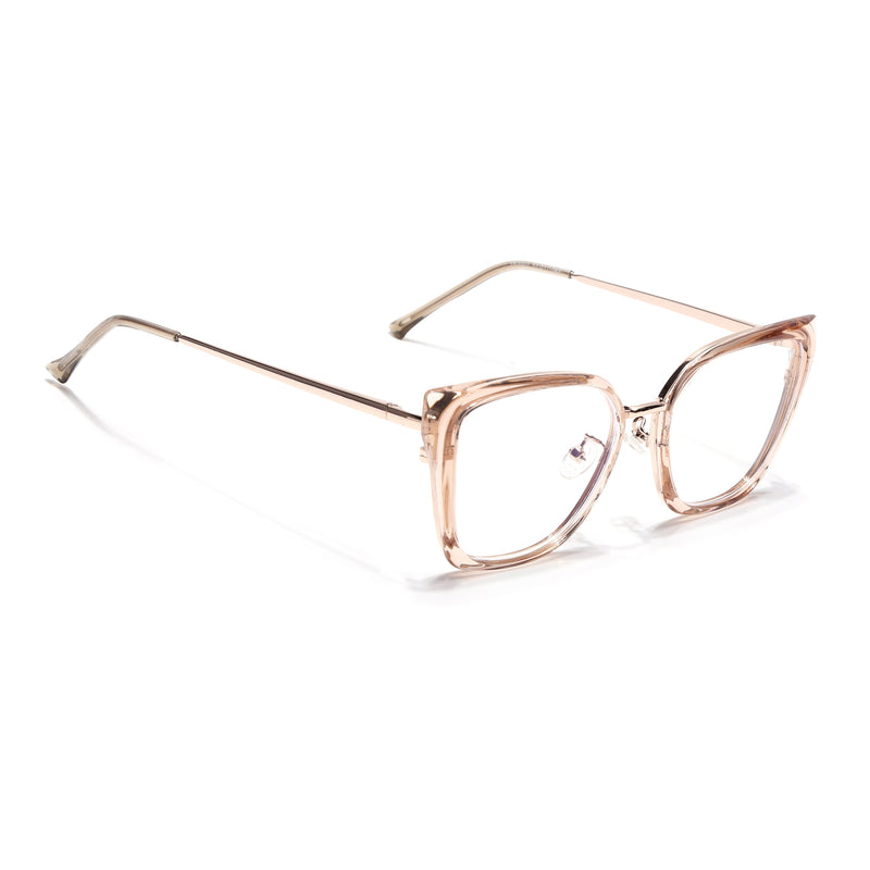 Voyage Glam Transparent Brown Cateye Eyeglasses for Women (TR3003MG5138-C3)