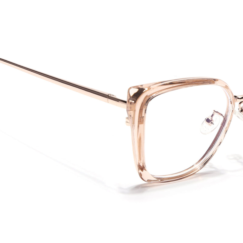 Voyage Glam Transparent Brown Cateye Eyeglasses for Women (TR3003MG5138-C3)