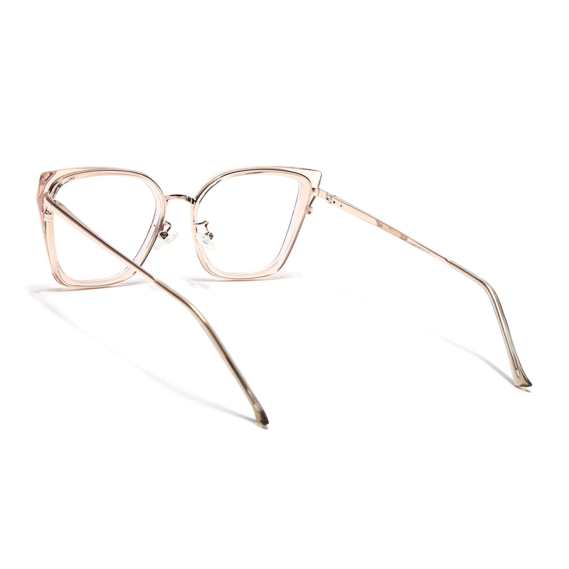 Voyage Glam Transparent Brown Cateye Eyeglasses for Women (TR3003MG5138-C3)