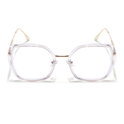 Voyage Glam Golden & Transparent Cateye Eyeglasses for Women (TR3010MG5142-C3)