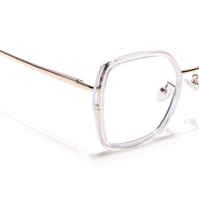 Voyage Glam Golden & Transparent Cateye Eyeglasses for Women (TR3010MG5142-C3)