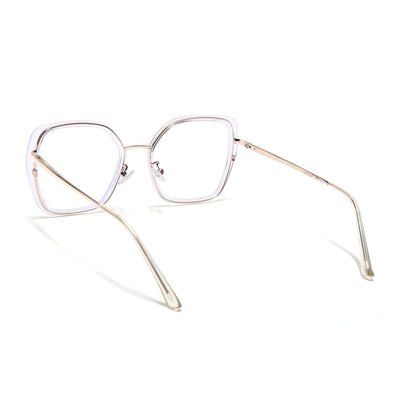 Voyage Glam Golden & Transparent Cateye Eyeglasses for Women (TR3010MG5142-C3)