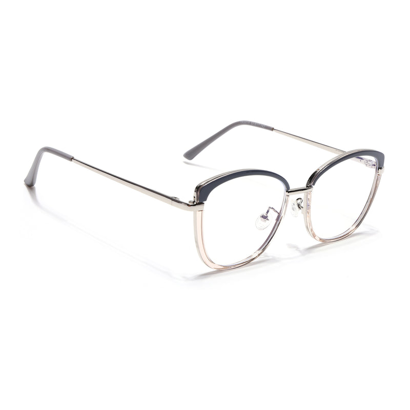 Voyage Glam Grey & Golden Cateye Eyeglasses for Women (TR3015MG5149-C2)