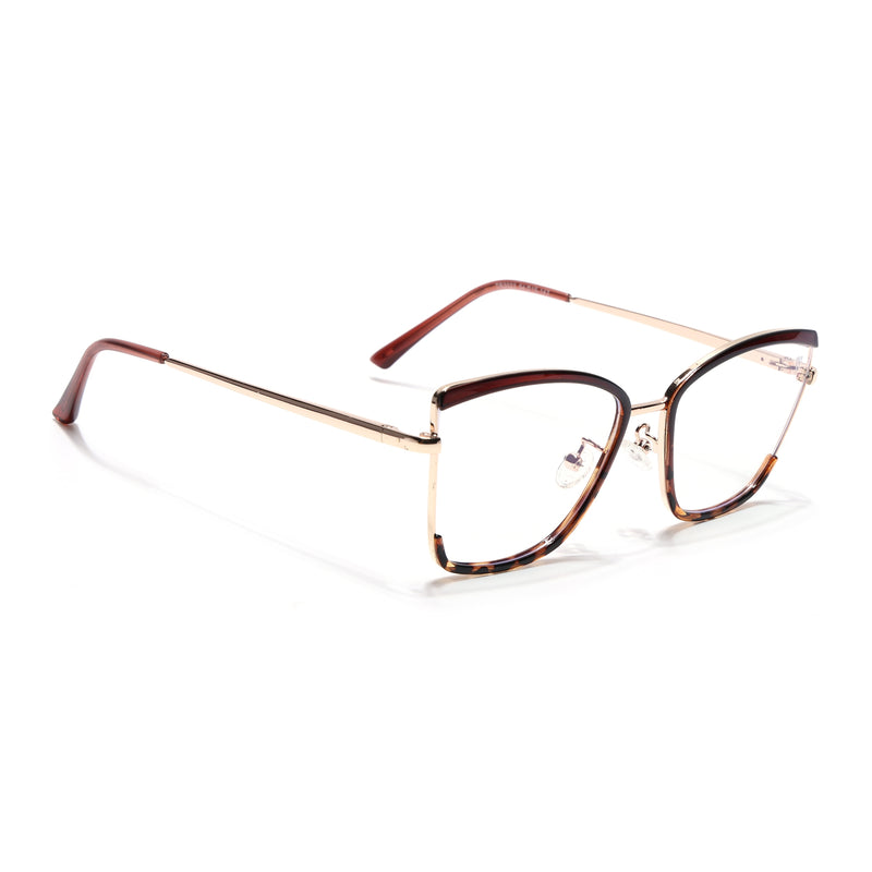 Voyage Glam Demi Brown & Rose Gold Cateye Eyeglasses for Women (TR3023MG5155-C4)