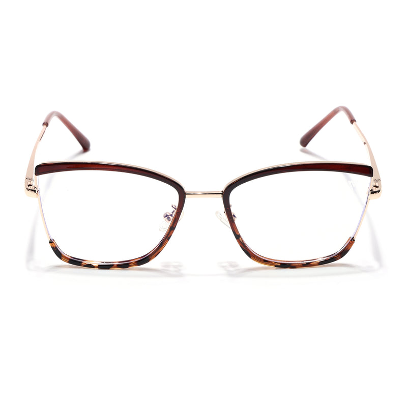 Voyage Glam Demi Brown & Rose Gold Cateye Eyeglasses for Women (TR3023MG5155-C4)