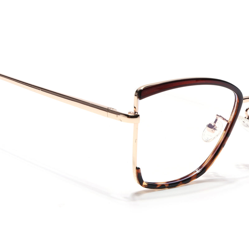 Voyage Glam Demi Brown & Rose Gold Cateye Eyeglasses for Women (TR3023MG5155-C4)