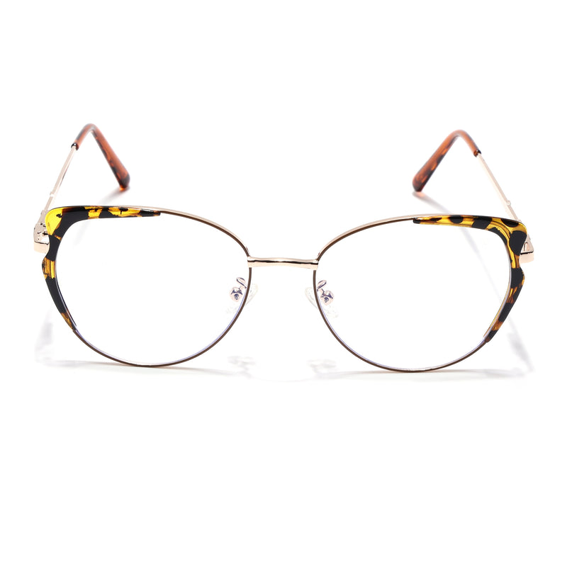 Voyage Glam Golden & Demi Brown Cateye Eyeglasses for Women (TR3030MG5158-C3)