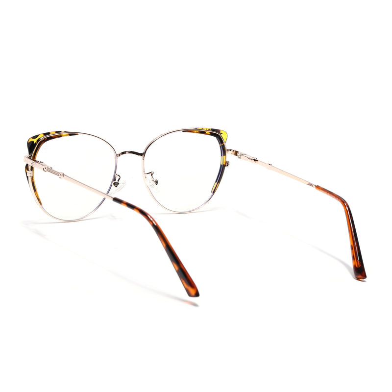 Voyage Glam Golden & Demi Brown Cateye Eyeglasses for Women (TR3030MG5158-C3)