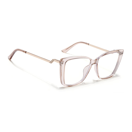 Voyage Glam Light Brown Cateye Eyeglasses for Women (TR5046MG4012-C3)