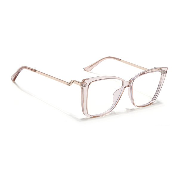 Voyage Glam Light Brown Cateye Eyeglasses for Women (TR5046MG4012-C3)
