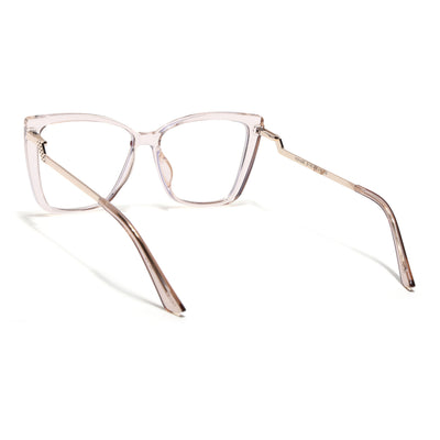 Voyage Glam Light Brown Cateye Eyeglasses for Women (TR5046MG4012-C3)