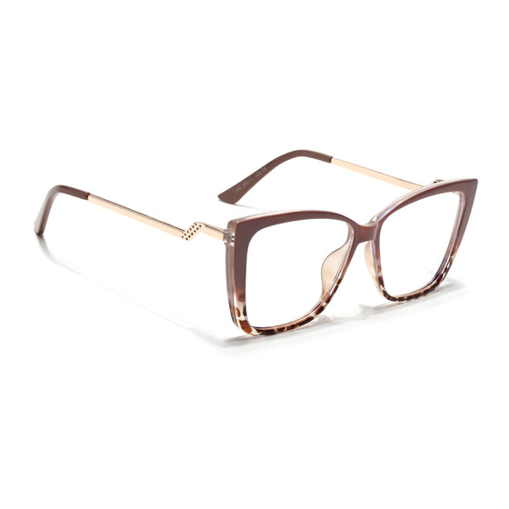 Voyage Glam Brown Cateye Eyeglasses for Women (TR5046MG4013-C4)
