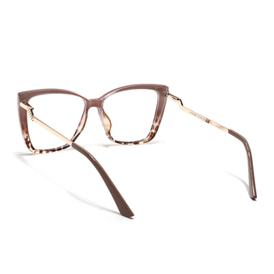 Voyage Glam Brown Cateye Eyeglasses for Women (TR5046MG4013-C4)