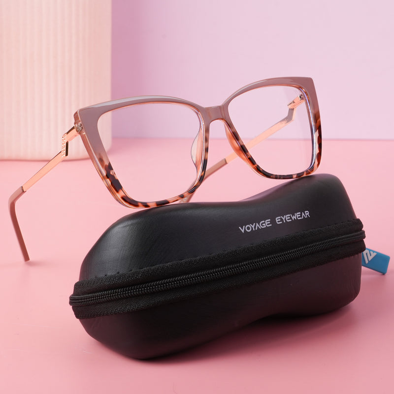 Voyage Glam Brown Cateye Eyeglasses for Women (TR5046MG4013-C4)