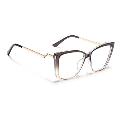 Voyage Glam Black & Brown Cateye Eyeglasses for Women (TR5046MG4014-C2)