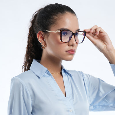 Voyage Glam Demi Brown Cateye Eyeglasses for Women (TR5046MG4015-C5)