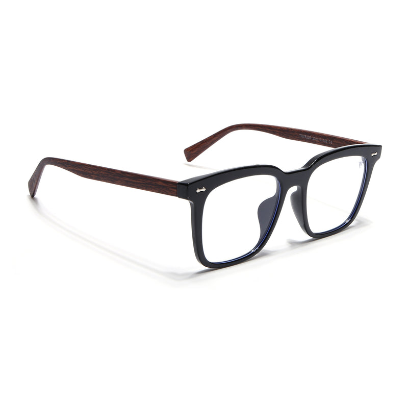 Voyage Black Square Eyeglasses for Men & Women (TR75239MG3858-C1)