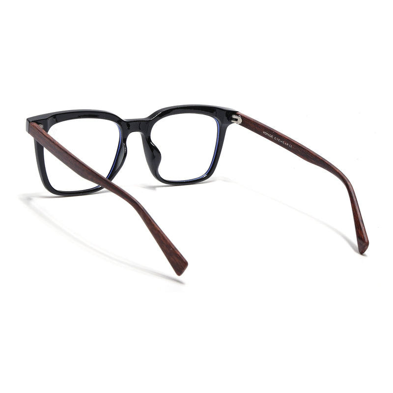 Voyage Black Square Eyeglasses for Men & Women (TR75239MG3858-C1)