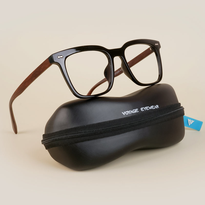 Voyage Black Square Eyeglasses for Men & Women (TR75239MG3858-C1)