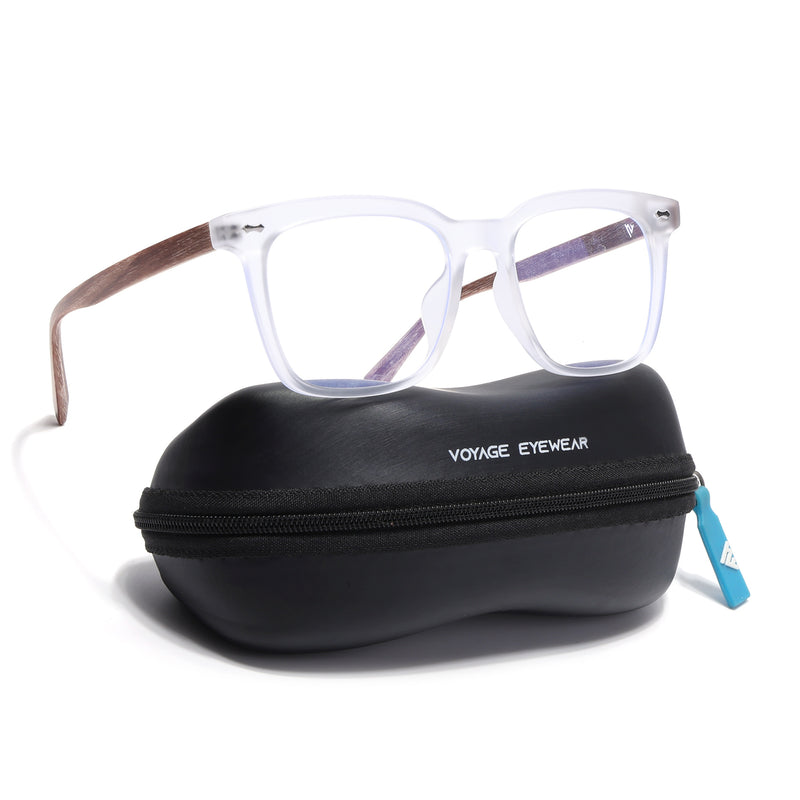 Voyage Clear Square Eyeglasses for Men & Women (TR75239MG3859-C3)
