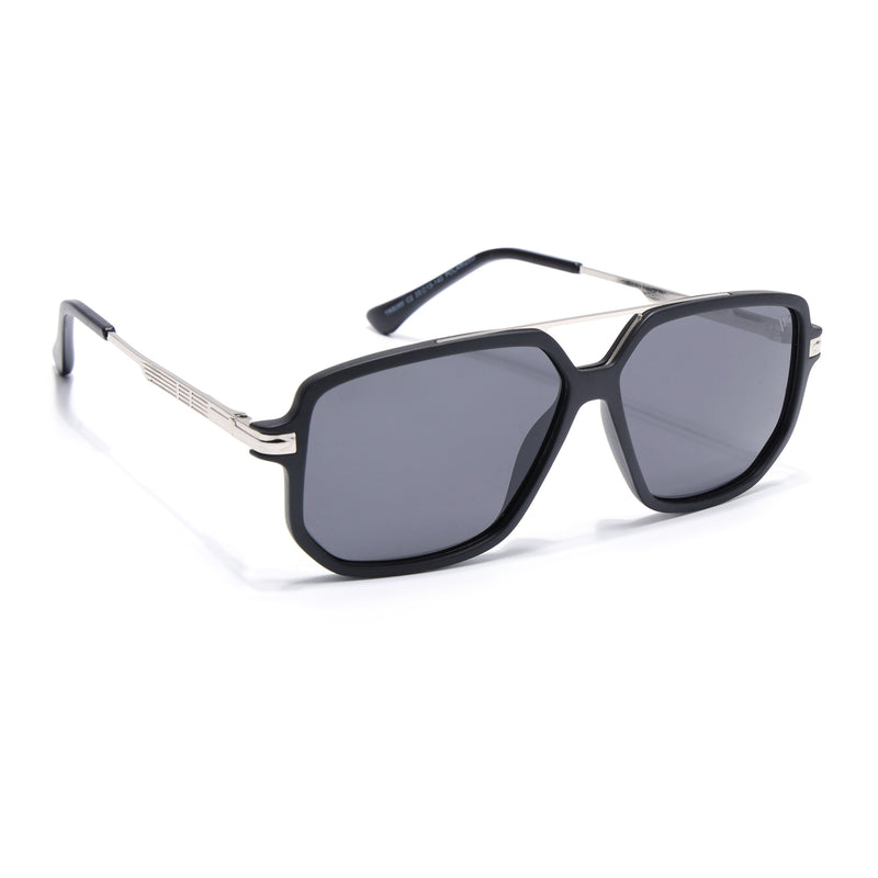 Wayfarer Polarized Sunglasses for Men & Women (Black Lens | Matt Black Frame - PMG5544)