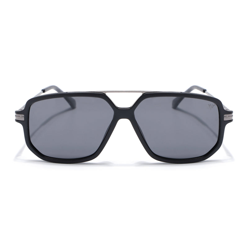Wayfarer Polarized Sunglasses for Men & Women (Black Lens | Matt Black Frame - PMG5545)