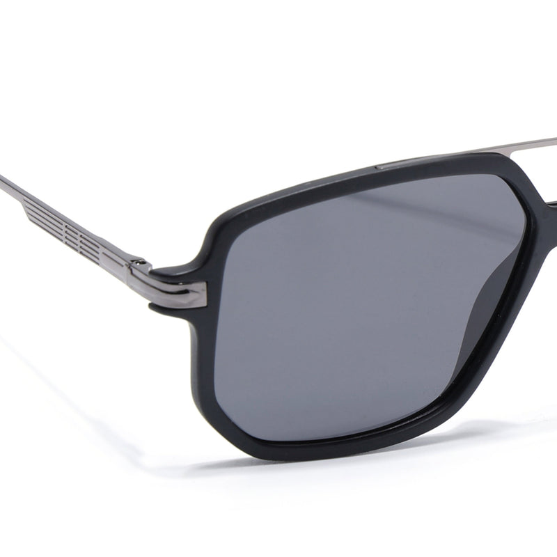 Wayfarer Polarized Sunglasses for Men & Women (Black Lens | Matt Black Frame - PMG5545)