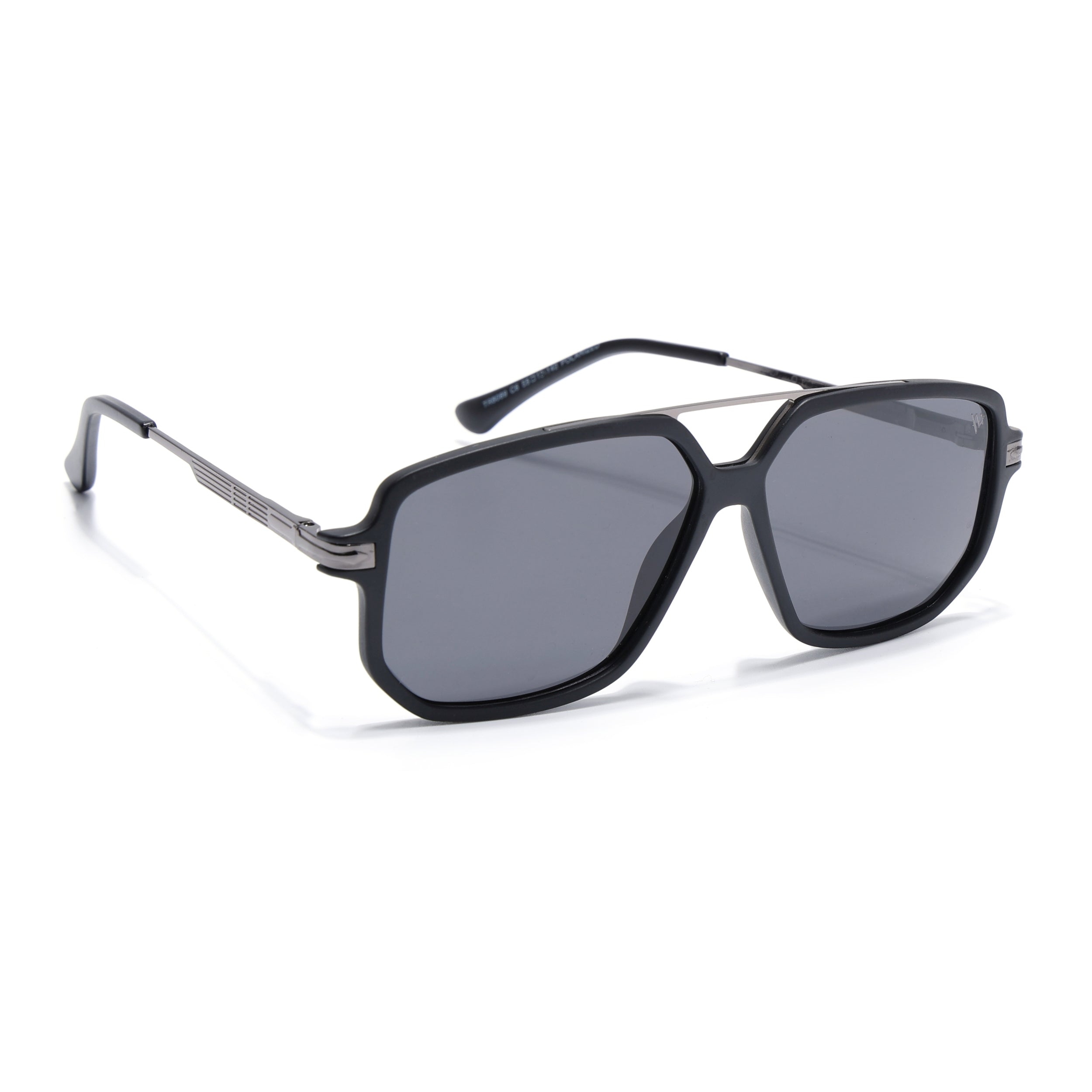 Wayfarer Polarized Sunglasses for Men & Women (Black Lens | Matt Black Frame - PMG5545)