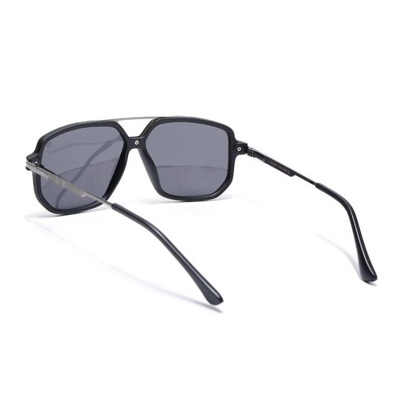 Wayfarer Polarized Sunglasses for Men & Women (Black Lens | Matt Black Frame - PMG5545)