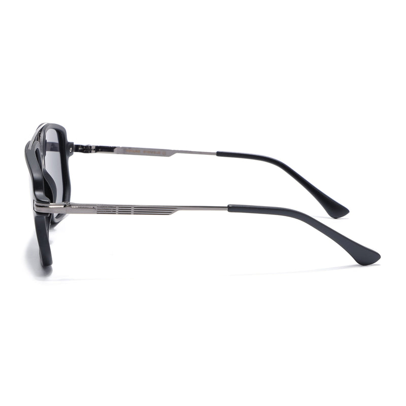 Wayfarer Polarized Sunglasses for Men & Women (Black Lens | Matt Black Frame - PMG5545)