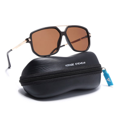 Wayfarer Polarized Sunglasses for Men & Women (Brown Lens | Brown Frame - PMG5546)